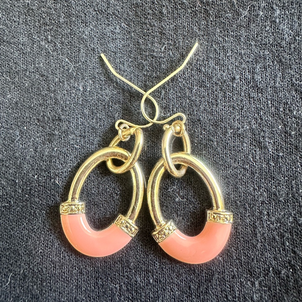 Elegant Gold and Pink Hoop Earrings